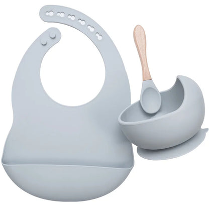Silicone Baby Feeding Set with Suction Bowl & Soft Spoon