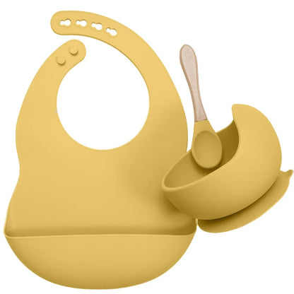 Silicone Baby Feeding Set with Suction Bowl & Soft Spoon