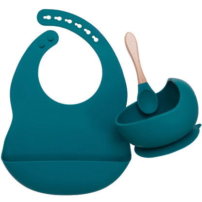 Silicone Baby Feeding Set with Suction Bowl & Soft Spoon