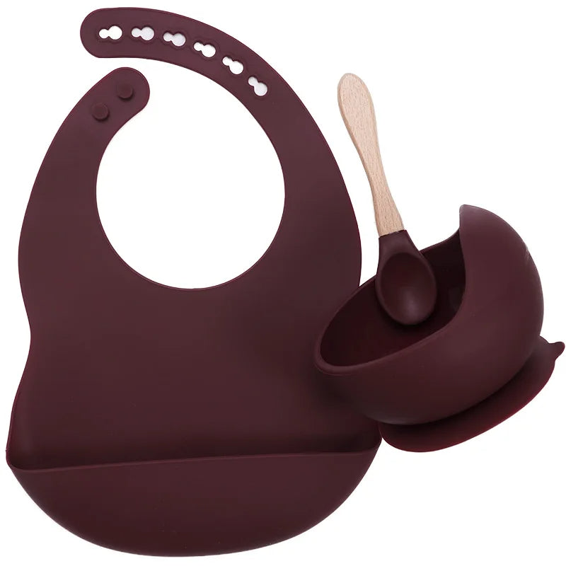 Silicone Baby Feeding Set with Suction Bowl & Soft Spoon