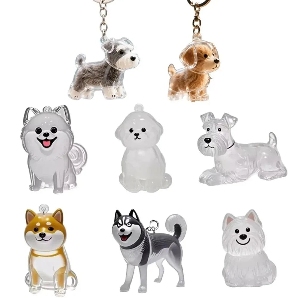 Pet Hair Keepsake Keychain – Personalized Cat & Dog Memorial Charm with Transparent Memory Capsule