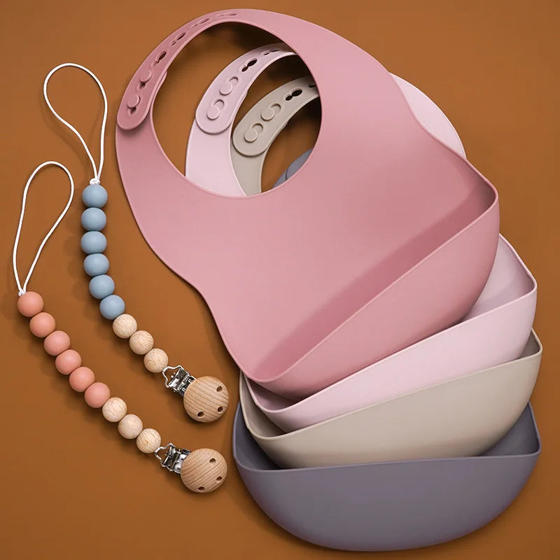 Silicone Baby Feeding Set with Suction Bowl & Soft Spoon