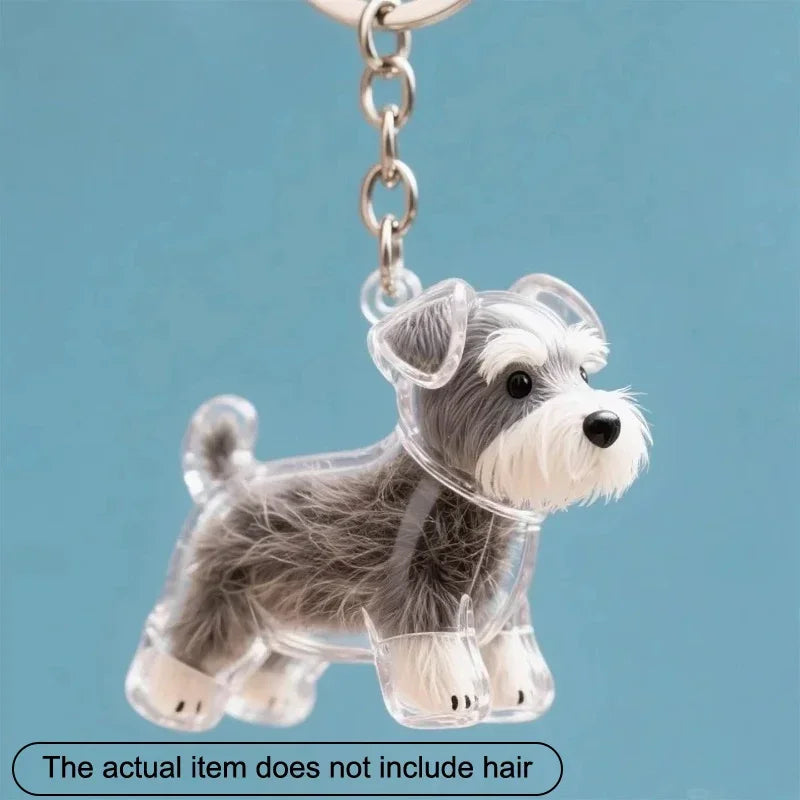 Pet Hair Keepsake Keychain – Personalized Cat & Dog Memorial Charm with Transparent Memory Capsule