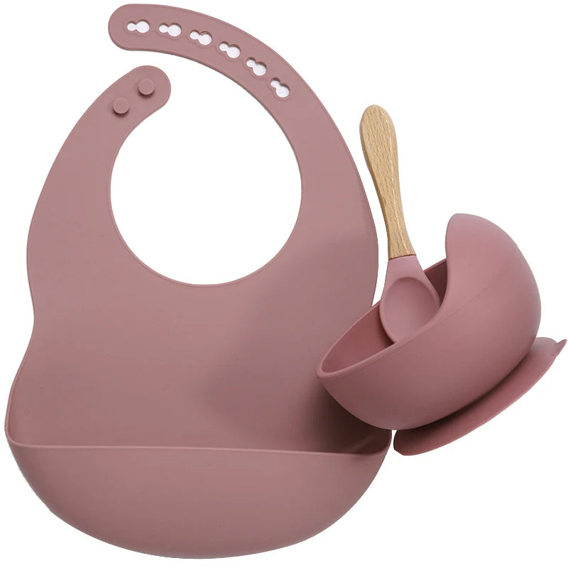 Silicone Baby Feeding Set with Suction Bowl & Soft Spoon