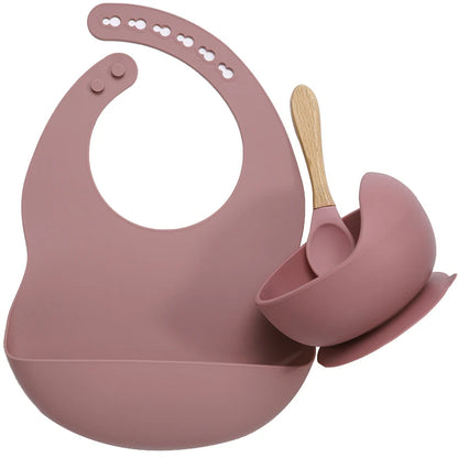 Silicone Baby Feeding Set with Suction Bowl & Soft Spoon